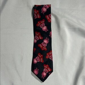 Elegant Black and Red 'Love You' Men's Tie
